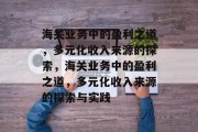 海关业务中的盈利之道，多元化收入来源的探索，海关业务中的盈利之道，多元化收入来源的探索与实践