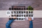 那些赚钱的小生意项目，让生活更加丰富多彩，如何通过小生意创业赚取丰厚利润？