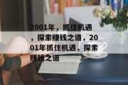 2001年，抓住机遇，探索赚钱之道，2001年抓住机遇，探索赚钱之道