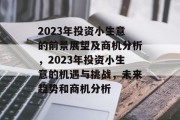 2023年投资小生意的前景展望及商机分析，2023年投资小生意的机遇与挑战，未来趋势和商机分析