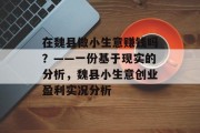 在魏县做小生意赚钱吗？——一份基于现实的分析，魏县小生意创业盈利实况分析
