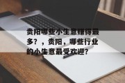 贵阳哪些小生意赚得最多？，贵阳，哪些行业的小生意最受欢迎？