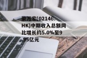 荣万家(02146.HK)中期收入总额同比增长约5.0%至9.95亿元