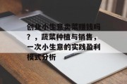 创业小生意卖菜赚钱吗？，蔬菜种植与销售，一次小生意的实践盈利模式分析