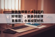 新县有哪些小本经营的好项目？，新县创业项目推荐，小本经营好机会