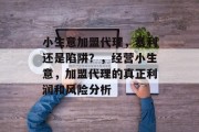 小生意加盟代理，暴利还是陷阱？，经营小生意，加盟代理的真正利润和风险分析