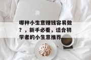 哪种小生意赚钱容易做？，新手必看，适合初学者的小生意推荐