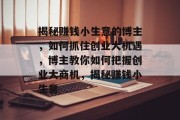 揭秘赚钱小生意的博主，如何抓住创业大机遇，博主教你如何把握创业大商机，揭秘赚钱小生意