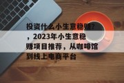 投资什么小生意稳赚？，2023年小生意稳赚项目推荐，从咖啡馆到线上电商平台