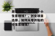 想要创业，怎样做个小生意赚钱？，创业项目选择，如何从零开始的小生意赚钱?