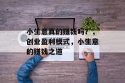 小生意真的赚钱吗？，创业盈利模式，小生意的赚钱之道