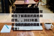 2023年哪些小生意最赚钱？这篇文章将帮助你了解最新的商机和趋势。，2023年最具投资价值的小生意有哪些？
