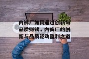 内裤厂如何通过创新与品质赚钱，内裤厂的创新与品质驱动盈利之道