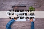 如何用什么做小生意好赚钱？，挖掘潜力的商机，新手如何创业赚钱