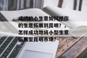 成功的小生意如何把你的生意拓展到昆明？，怎样成功地将小型生意拓展至昆明市场?