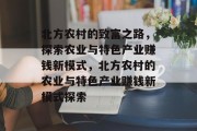 北方农村的致富之路，探索农业与特色产业赚钱新模式，北方农村的农业与特色产业赚钱新模式探索