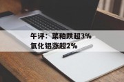 午评：菜粕跌超3% 氧化铝涨超2%