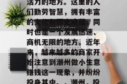 潮州，一个充满生机与活力的地方。这里的人们勤劳智慧，拥有丰富的文化和历史底蕴，同时也是一个发展迅速、商机无限的地方。近年来，越来越多的商家开始注意到潮州做小生意赚钱这一现象，并纷纷投身其中。，潮州，投资创业的好地方