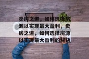 卖房之道，如何选择房源以实现最大盈利，卖房之道，如何选择房源以实现最大盈利的秘诀