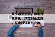 莱芜创业之路，探索赚钱商机，莱芜创业之路，探索赚钱商机之旅