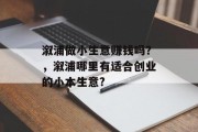 溆浦做小生意赚钱吗？，溆浦哪里有适合创业的小本生意?