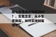 做小生意真的能赚钱吗？，生意之王，从小生意做起，如何实现财富增长