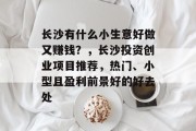 长沙有什么小生意好做又赚钱？，长沙投资创业项目推荐，热门、小型且盈利前景好的好去处