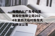 粤电力A:广东电力发展股份有限公司2024年第四次临时股东大会决议公告