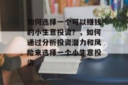 如何选择一个可以赚钱的小生意投资？，如何通过分析投资潜力和风险来选择一个小生意投资