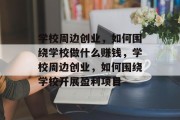 学校周边创业，如何围绕学校做什么赚钱，学校周边创业，如何围绕学校开展盈利项目