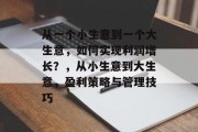 从一个小生意到一个大生意，如何实现利润增长？，从小生意到大生意，盈利策略与管理技巧