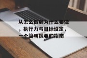 从怎么做到为什么要做，执行力与目标设定，一个简明扼要的指南