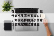 在当今经济形势下，做什么小生意养家糊口？，如何选择投资小生意以实现家庭经济独立