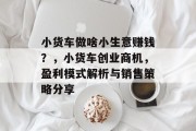 小货车做啥小生意赚钱？，小货车创业商机，盈利模式解析与销售策略分享