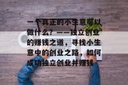 一个真正的小生意可以做什么？——独立创业的赚钱之道，寻找小生意中的创业之路，如何成功独立创业并赚钱