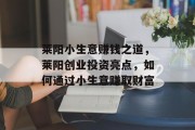 莱阳小生意赚钱之道，莱阳创业投资亮点，如何通过小生意赚取财富