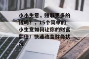 小小生意，赚取更多的钱吗？，15个简单的小生意如何让你的财富翻倍！快速改变财务状况