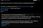 马斯克：国库支付系统完整性迎来重大改进