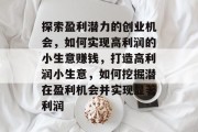 探索盈利潜力的创业机会，如何实现高利润的小生意赚钱，打造高利润小生意，如何挖掘潜在盈利机会并实现显著利润