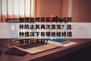 如何处理房屋漏水问题并防止其再次发生？这种情况下有哪些维修措施可以采取？