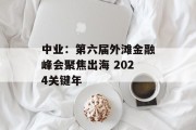中业：第六届外滩金融峰会聚焦出海 2024关键年