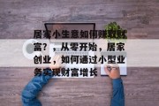居家小生意如何赚取财富？，从零开始，居家创业，如何通过小型业务实现财富增长