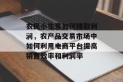 农民小生意如何赚取利润，农产品交易市场中如何利用电商平台提高销售效率和利润率