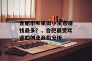 合肥市哪里做小生意赚钱最多？，合肥最受欢迎的创业商机分析