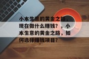 小本生意的黄金之路，现在做什么赚钱？，小本生意的黄金之路，如何选择赚钱项目？