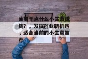 当前干点什么小生意赚钱？，发掘创业新机遇，适合当前的小生意推荐