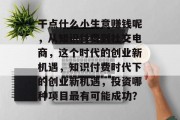 干点什么小生意赚钱呢，从知识付费到社交电商，这个时代的创业新机遇，知识付费时代下的创业新机遇，投资哪种项目最有可能成功？