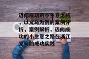 迈向成功的小生意之路，以义乌为例的案例分析，案例解析，迈向成功的小生意之路在浙江义乌的成功实践