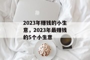 2023年赚钱的小生意，2023年最赚钱的5个小生意