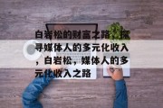 白岩松的财富之路，探寻媒体人的多元化收入，白岩松，媒体人的多元化收入之路